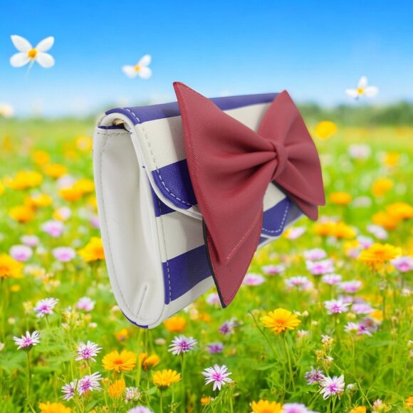 Retro Pin-Up Striped Clutch Purse – 60s Mod Vintage Convertible Crossbody Bag - Picture 10 of 16